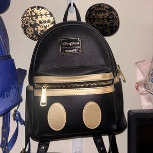 Loungefly Black and Gold Disney Backpack